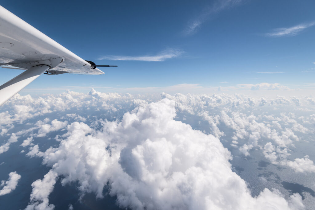 Scenic cloud shot from window midflight