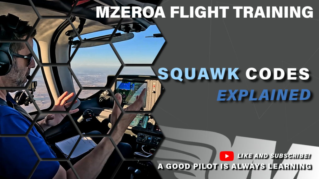 Pilot explaining squawk codes in cockpit, MzeroA Flight Training video thumbnail